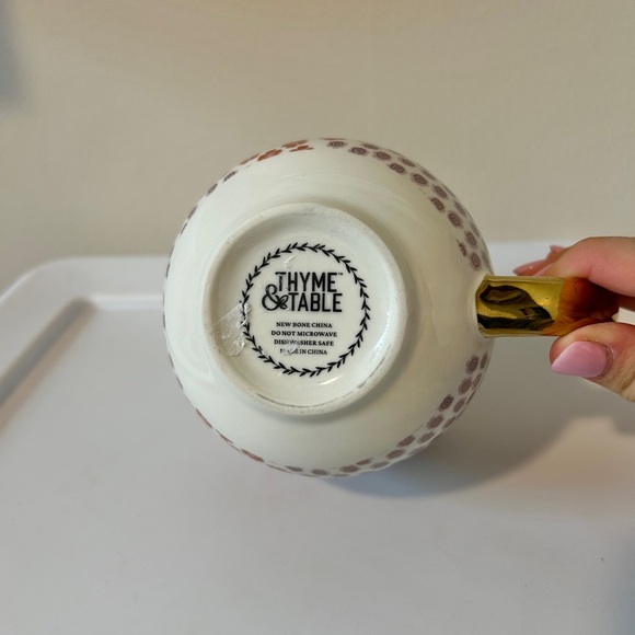 Thyme & Table Gold Rimmed Floral 16oz Coffee Mug - Picture 3 of 4